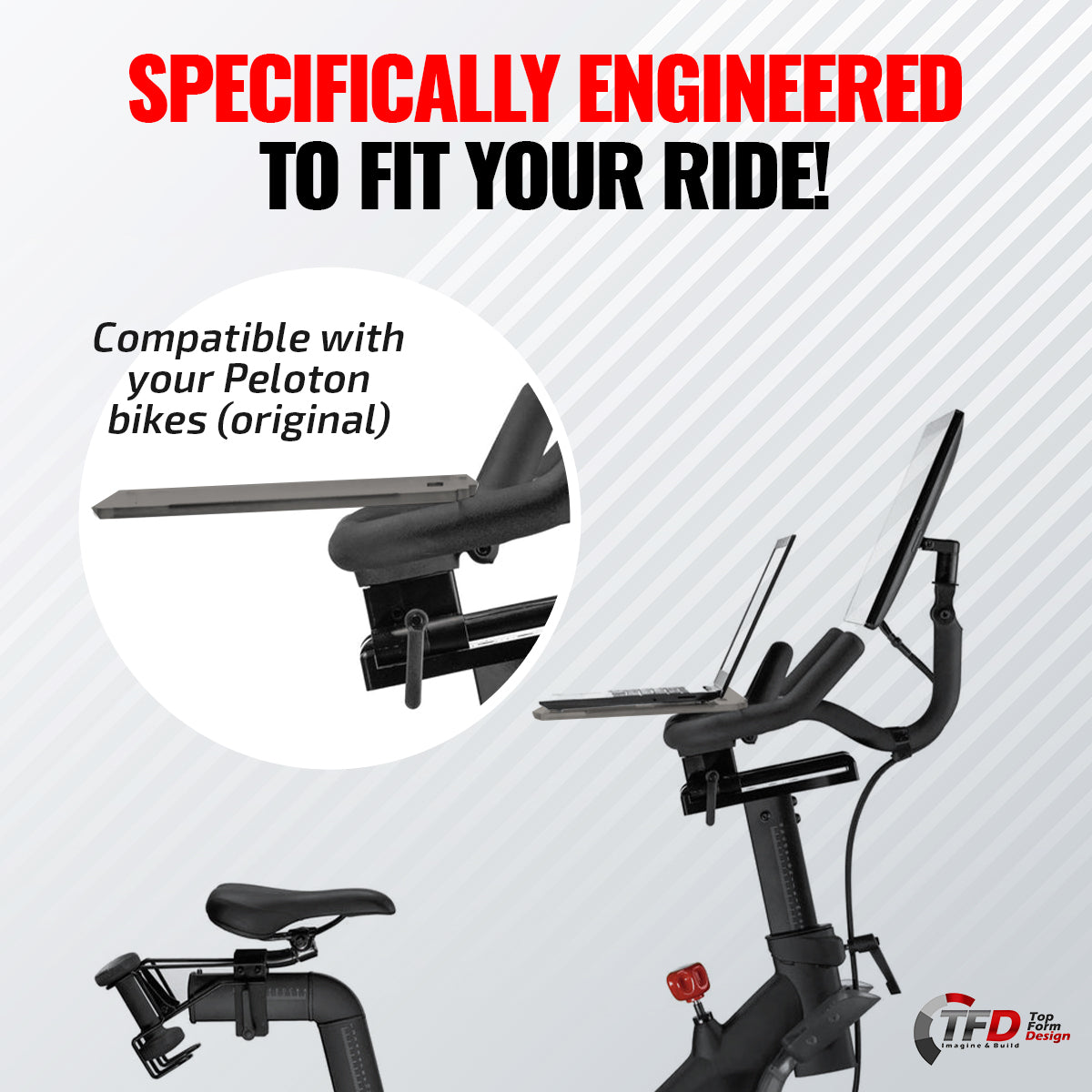 TFD The Tray (Dark) - Compatible with Peloton Bikes (Original Models)